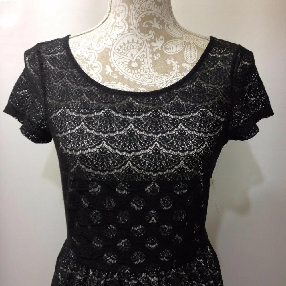 Maison Jules Dress Small‎ Black Lace Overlay